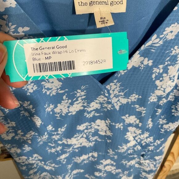 The General Good Irina faux Wrap, high low dress blue size MP ￼ - Picture 8 of 10